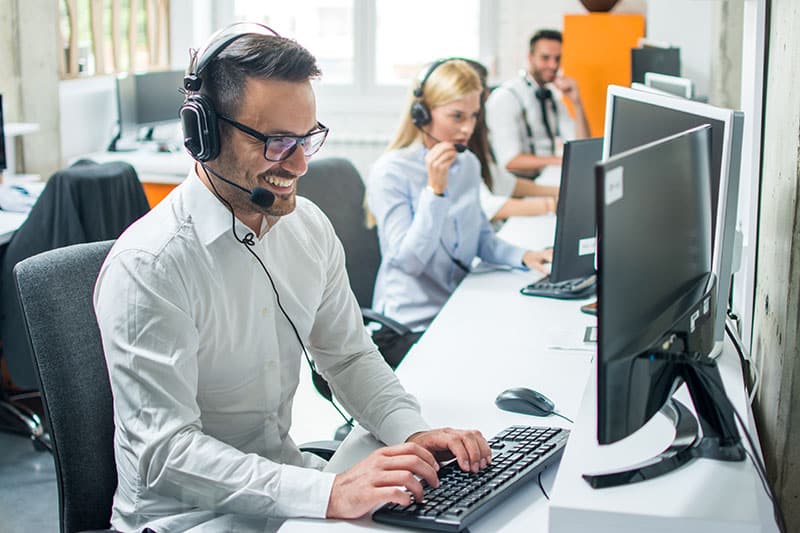 IT support team on headsets